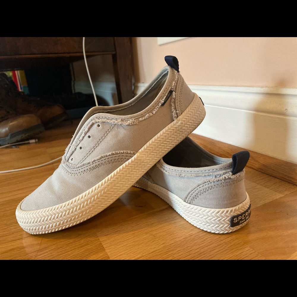 Grey Sperry Top Sider Sneakers